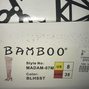 Bamboo Madam pink healed boots